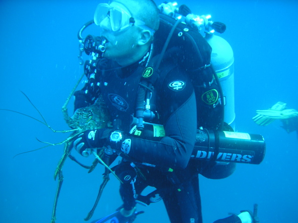 Pat Bringing Up a Lobster